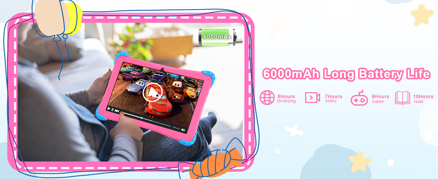 kids tablet with 6000mAh Battery