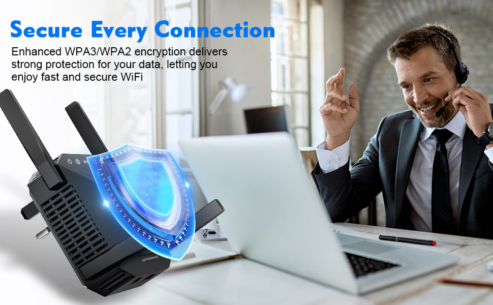 WiFi extender providing strong internet coverage throughout a house.