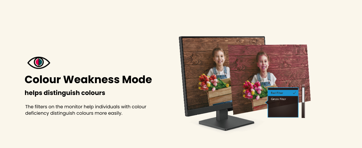 benq home monitor gw2490e exclusive eye-care color weakness mode to distinguish colors more easily