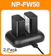 ENEGON NP-FW50 Sony Replacement Battery Compatible with Sony A6000, A6500, A6300, A6400, a3000, a...