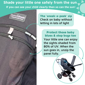 snoozeshade plus deluxe pram buggy stroller sunshade blackout cover