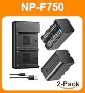 ENEGON 2 x 7200mAh NP-F970/NP-F960/NP-F950 Batteries with Dual Smart LCD Charger - Compatible wit...