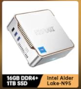 NiPoGi Mini PC Intel Alder Lake-Ν95 12th(up to 3.4GHz),8GB RAM 256GB M.2 SSD Mini Computer W-11, ...