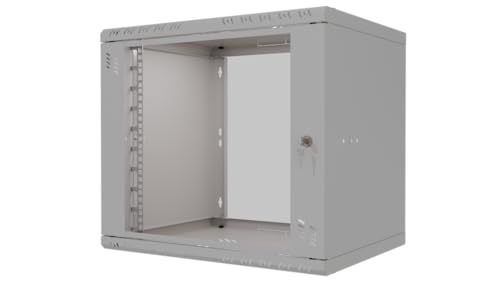Stalflex Server Rack Data Cabinet STANDARD 19 Inch 9U 400mm - Heavy Duty Steel - Network Equipment Rack & Cabinet - Server Cabinet compatible with Rack Shelf and Rack Rails - Glass Doo