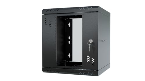 Stalflex Server Rack Data Cabinet STANDARD 10 Inch 6U 300mm - Heavy Duty Steel - Network Equipment Rack & Cabinet - Server Cabinet compatible with Rack Shelf and Rack Rails - Glass Doo
