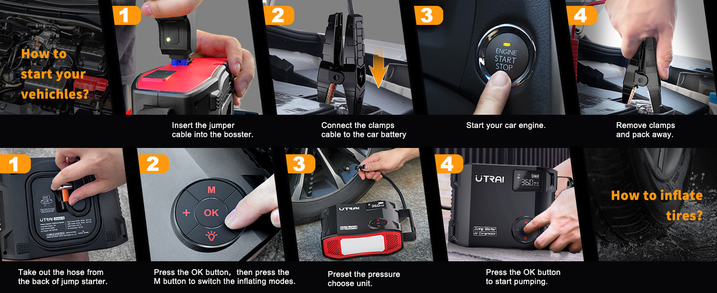 Jump Starter Power Pack with Air Compressor