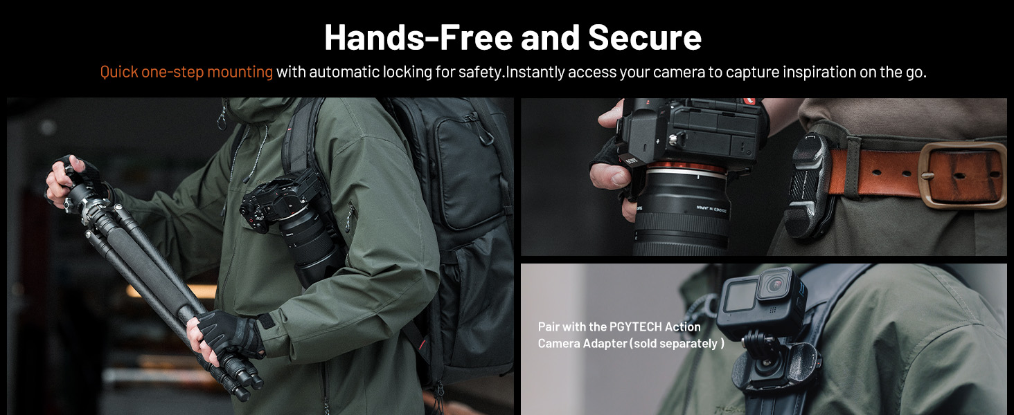 PGYTECH Beetle Camera Clip V2 with Plate Quick Release System for Sony, Nikon, Fuji, DSLR/SLR
