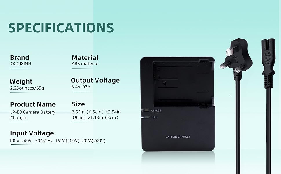 OCOIXINH LP-E8 battery Charger