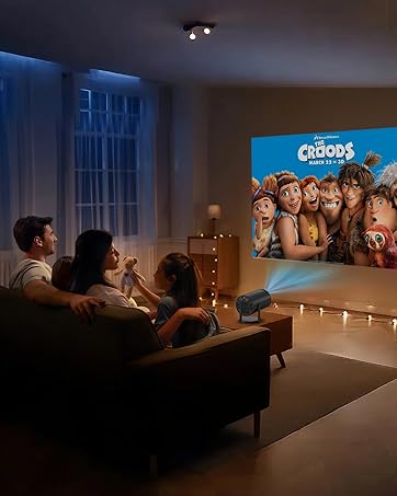 [Built-in Apps] Mini Projector with WiFi 6 and Bluetooth5.2, Smart Projector Video1080P Support 4...