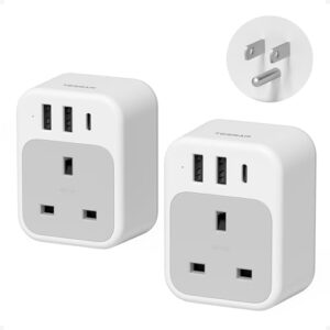 UK to US Plug Adaptor 2 Pack