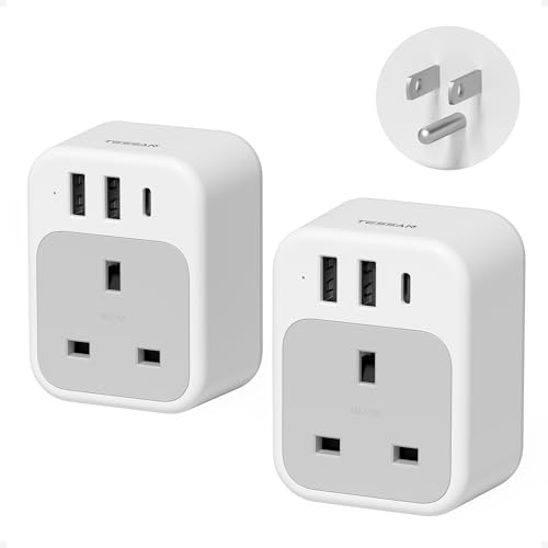 UK to US Plug Adaptor 2 Pack
