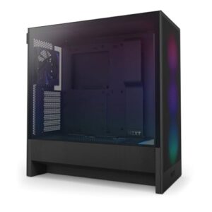 NZXT H5 Flow RGB - Compact ATX Mid-Tower PC Gaming Case - High Airflow - F360 RGB Core (CV) Included - 360mm Front & 240mm Top Radiator Support - Cable Management - Tempered Glass - Black