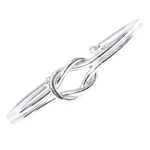 Peach Bomb Silver Bangle For Women with Friendship Knot Bracelet Design. Jewellery Gift for Her Birthday