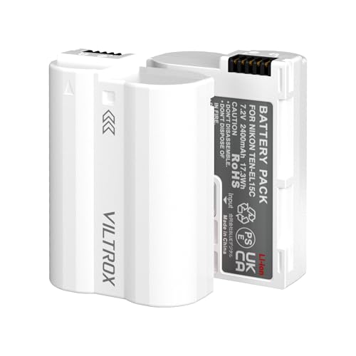 VILTROX 2 Pack EN-EL15C Replacement Batteries 2400mAh USB-C Fast Charging Rechargeable Camera Battery Compatible with Nikon Zf