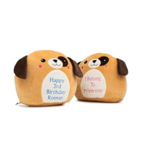 Personalised Dog Stuffed Animal Plush Pillow Custom Plushie with Message 30cm Soft Squishy Dog Plush Toy for Kids Birthday Soft Cuddly Toy Gift for Children Kids 12 inch