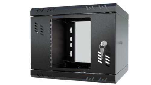 Stalflex Server Rack Data Cabinet STANDARD 10 Inch 4U 300mm - Heavy Duty Steel - Network Equipment Rack & Cabinet - Server Cabinet compatible with Rack Shelf and Rack Rails - Glass Doo