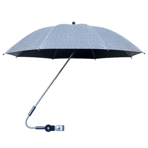 Baby Stroller Parasol Clip Umbrella for Stroller Extra Large SPF 50+ Sun Shield with Clamp 360 Degree Waterproof Umbrella for Stro-ller Sun Shade for Trolley - 90cm
