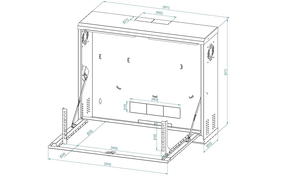 Metal CCTV Cabinet Box Enclosure RACK 19 inches 2U 3U Wall-mounted