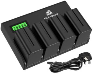 Homesuit NP-F970 Replacement Battery 8800mAh and 4-Channel LCD Charger for Sony NP-F970/NP-F960/NP-F950/NP-F930/NP-F770/NP-F750/NP-F570/NP-F550 for Camera