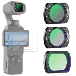 NEEWER Magnetic Variable ND2-32&1/4 Black Diffusion&CPL Filter Set Compatible with DJI Osmo Pocket 3 Creator Combo Accessories
