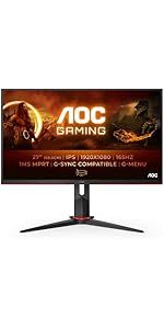 AOC Gaming 27G2SPU- 27 Inch FHD Monitor, 165Hz, IPS, 1ms MPRT, AMD FreeSync Premium, Speakers, He...