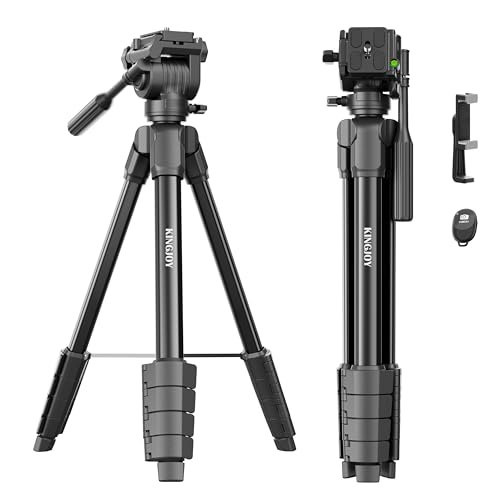 KINGJOY 61'' Camera Phone Tripod Camera Stand for Canon Rebel Eos Nikon DSLR