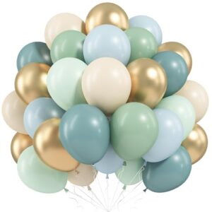 Dusty Green Blue Balloons