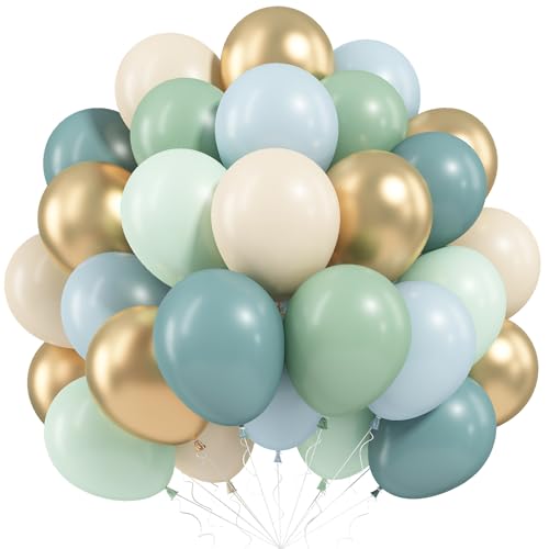Dusty Green Blue Balloons