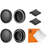 K&F Concept Body Cap + Rear Lens Cap Compatible with Sony E Mount Lenses, NEX, A6700, A6000, A7, ...