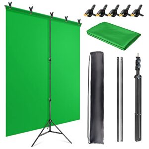 JEBUTU Green Screen Background with Stand 1.5 x 2M (5 x 6.5FT)