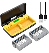 2-Pack 2650mAh LP-E6N LP-E6 Battery with Dual Battery Storage Charger for Canon EOS R7, R6, R5, R...