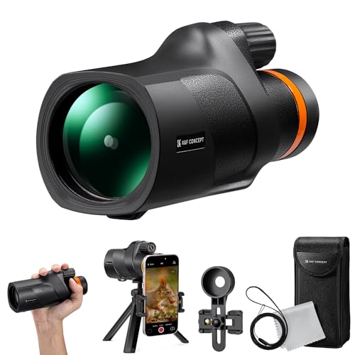 K&F Concept 12X50 HD Monocular,Monoculars Telescope for Adults with Smartphone Holder & Tripod