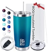 BOGI 20oz Insulated Tumbler, Stainless Steel Tumbler with Straw and Lid Double Wall Vacuum Insula...