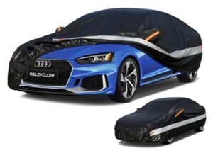 Weleyclore 10 Layers Car Cover Waterproof Breathable Large for Saloon