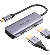 USB C Dock,9 in 1 USB C Docking Station to Dual Hdmi,with Power Supply 100W, 2 Hdmi, VGA, 3...