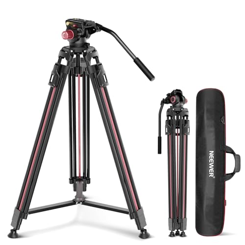 Neewer 79"/2m Video Camera Tripod with Fluid Head