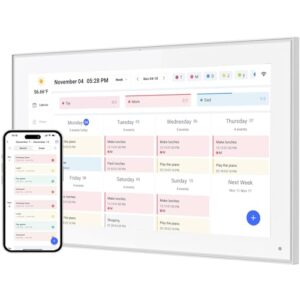15.6 inch Digital Photo Frame Digital Calendar FHD 1920x1080 Smart Touchscreen Interactive Display for Family Schedules 32GB Memory Wall -Mounted Share Photos and Videos via App from Anywhere