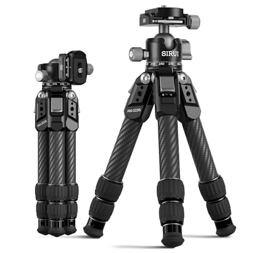 SIRUI AM-223S+G0 Mini Carbon Fiber Camera Tripod – Ultra-Light 1.7lbs