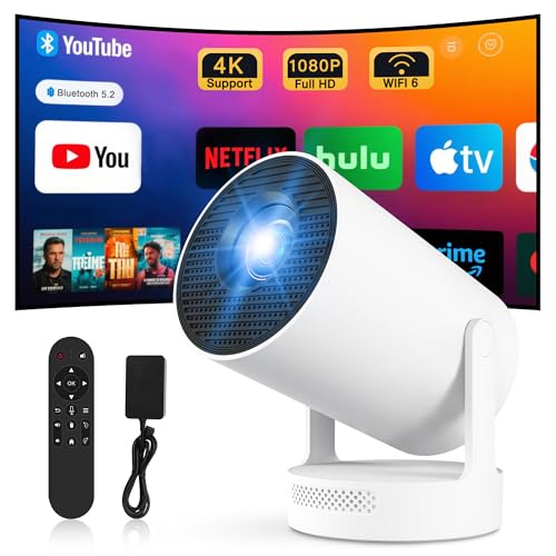 Mini Projector 4K Portable Projector – WiFi 6 Android 11.1080P Full HD Support for Phone/PC/Lap/Stick
