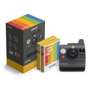 Polaroid - NOW Gen3 - Instant Camera - Camera + Color Film Bundle (16 photos) Black (6560)