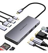 USB C Docking Station, Newmight 10 in 1 Multiport Adapter with 4K@30Hz, 1Gbps Ethernet...