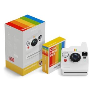 Polaroid - NOW+ Gen3 - Instant Camera Bluetooth Connected - Camera + Color Film Bundle (16 photos) White (6563)