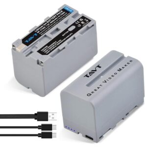 2-Pack 5800mAh Professional NP-F750 Battery Pack built-in with Type-C Charging Port used for LED Video Lights and Camera Monitors