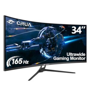 CRUA 34-Inch Ultrawide Curved Gaming Monitor
