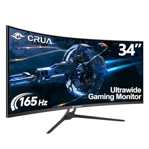 CRUA 34-Inch Ultrawide Curved Gaming Monitor