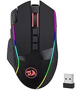 Redragon M612 PRO RGB Gaming Mouse, 8000 DPI Wired/Wireless Optical Gamer Mouse with 9 Programmab...