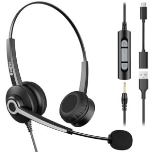 Voistek USB Headset with Microphone for PC Laptop