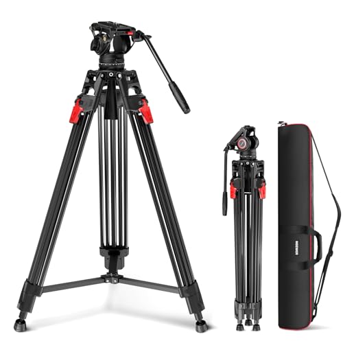 NEEWER 76" Video Camera Tripod with Fluid Head