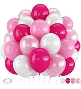 Froova Pink Purple and Blue Balloons, 60 PCS 12 Inch Teal Blue Pink Purple Balloons Colorful Ball...