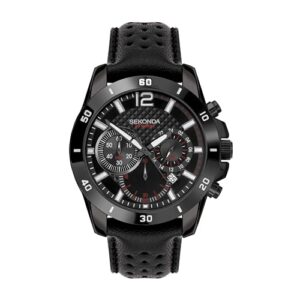 Sekonda Mens Solo 44mm Sport Chronograph Quartz Watch with Date Window 50m Water Resista